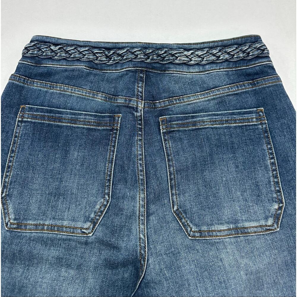 NWT La Joie Braided Waist Flare Jeans Size 10 Medium Wash Boho Wide Leg Denim - Picture 7 of 15
